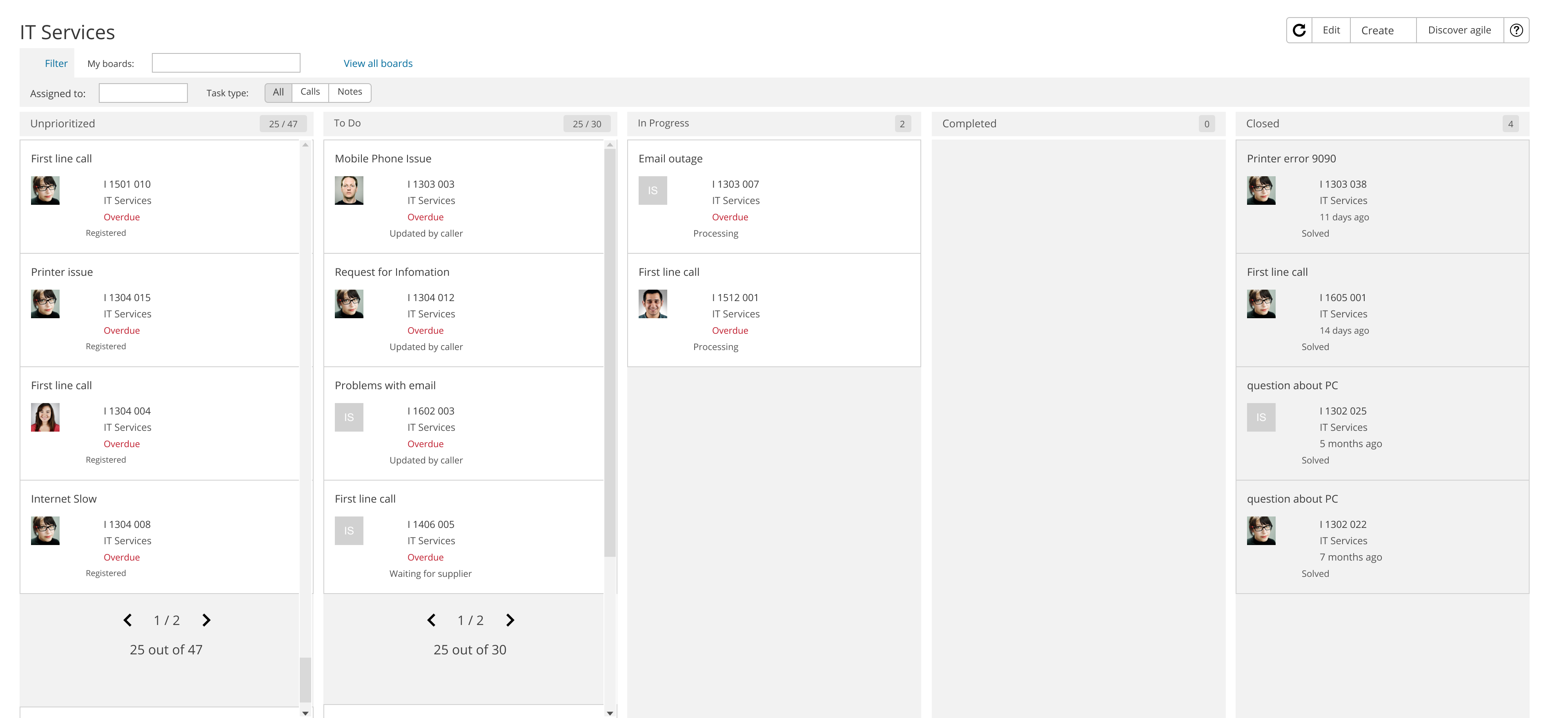 Pagination of columns to show more than 50 tasks on the Kanban board